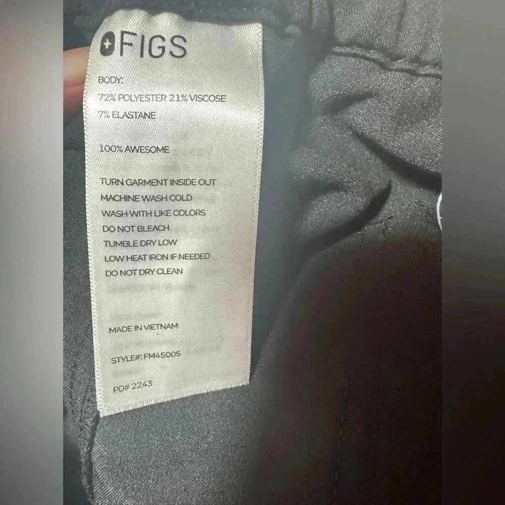 FIGS Men’s XL Short Pisco Black Scrubs Pants  FM4500S Medical Nurse Workwear